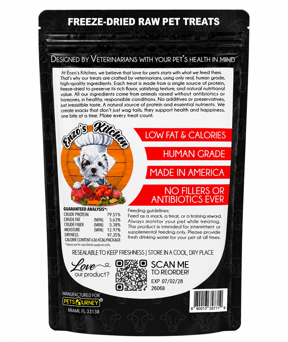 Enzo's Kitchen Freeze Dried Beef Hearts for Dogs and Cats