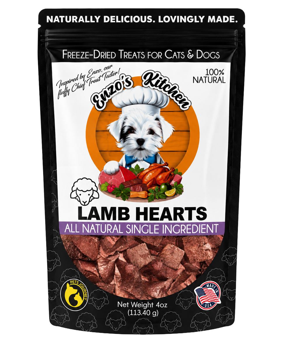 Enzo's Kitchen Freeze-Dried Lamb Hearts for Dogs and Cats