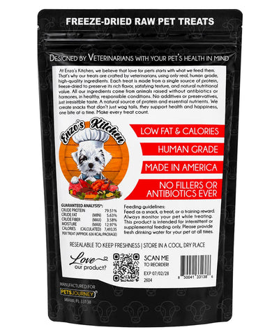 Enzo's Kitchen Freeze Dried Beef Hearts for Dogs and Cats