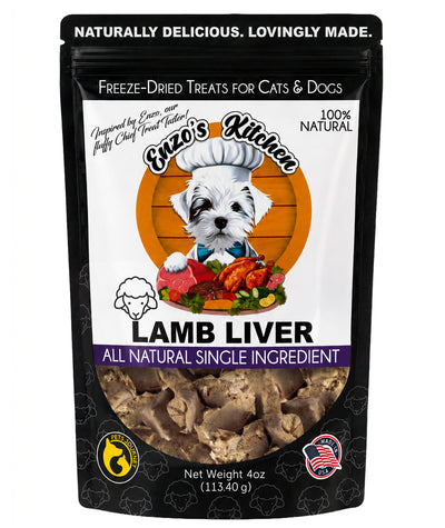 Enzo’s Kitchen Freeze-Dried Lamb Liver for Dogs and Cats